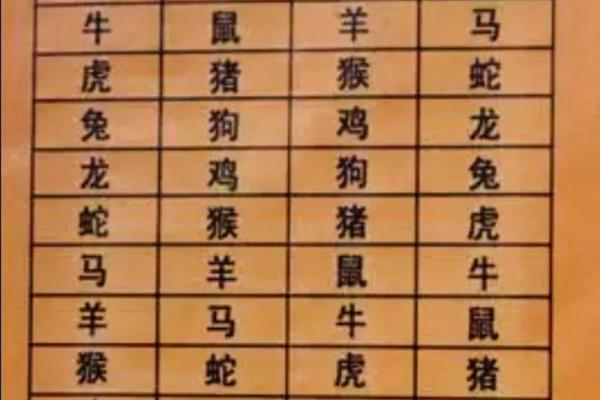 属相婚配十二生肖配对图表，属相婚配十二生肖配对图表图片？