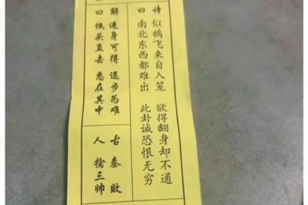 观音灵签签牌顺序