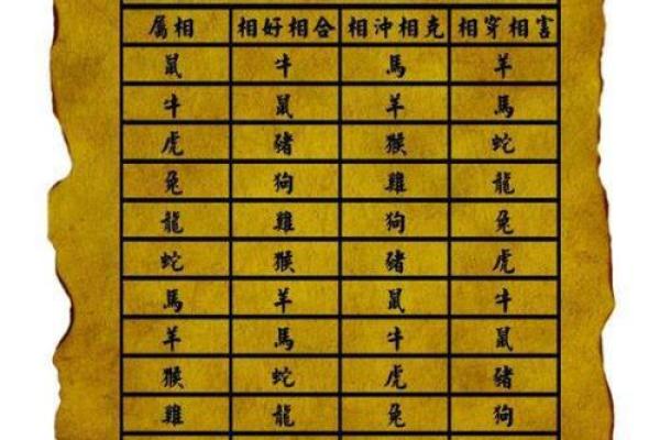 十二生肖顺序配对