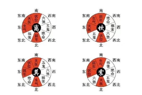 坤命巽宅吉凶方位图