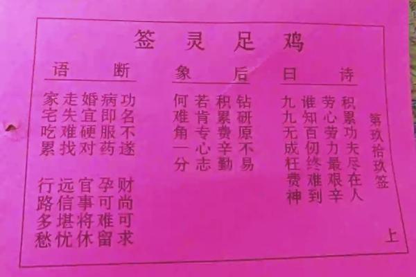 关帝灵签弟五十九签解签