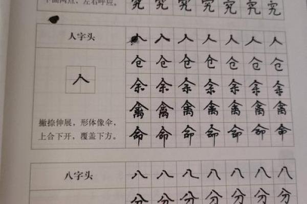 八字头的字