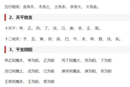 八字对应的五行
